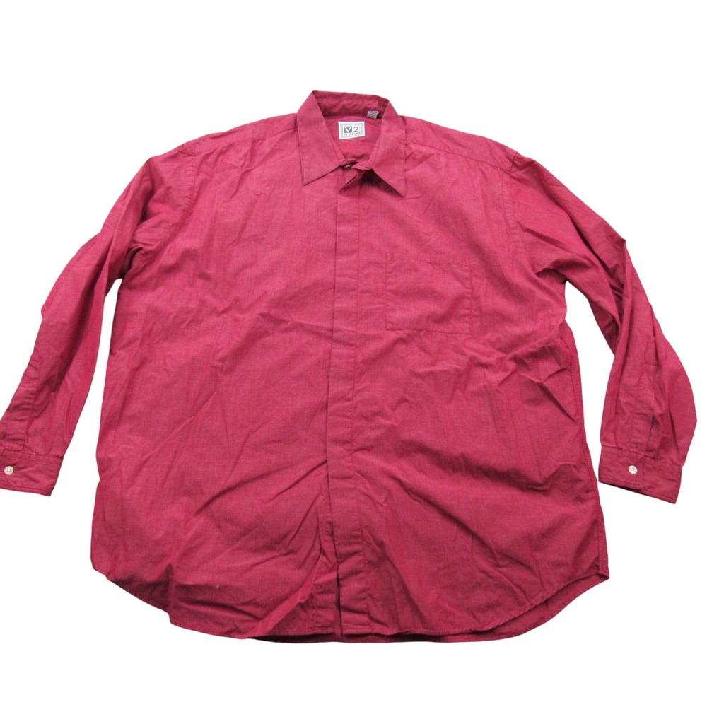V2 by Versace Men's Long Sleeve Button Down Shirt Size 17 L‎ Red